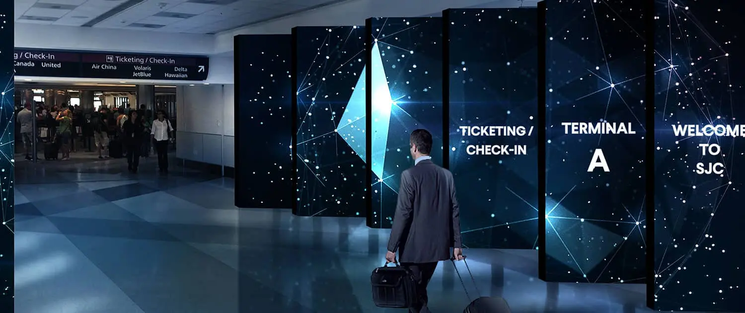 LED signage in airport terminal